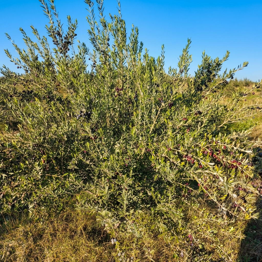 Oliveraie sous un ciel bleu